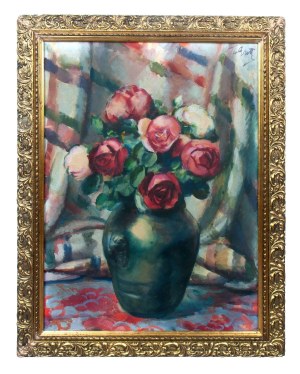 Teodor Grott (1884 - 1972), Martwa natura z bukietem róż