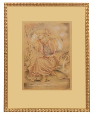 Maria Kuleszyna Kulesza (1892-1971), Czesząca się nad brzegiem rzeki