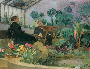 Mehoffer Józef, W ORANŻERII, OK. 1900