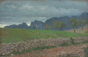 Okuń Edward, PEJZAŻ Z OKOLIC ROCCA DI MEZZO, 1913