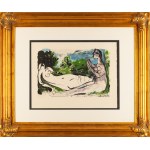Pablo Picasso (1881 Malaga - 1973 Mougins), Femme nue couchée et joueur de flûte z cyklu La Flute Double, 1967
