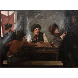 Stanislaw Lentz (1861 Warsaw - 1920 there), Scene in an Inn
