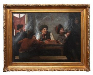 Stanisław Lentz (1861 Warszawa - 1920 tamże), Scena w gospodzie