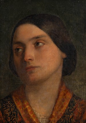 Józef Simmler (1823 Warszawa-1868 tamże), Portret siostry artysty Katarzyny Jahn, 1856