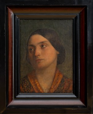 Józef Simmler (1823 Warszawa-1868 tamże), Portret siostry artysty Katarzyny Jahn, 1856