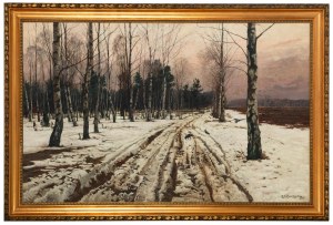 Michał Gorstkin-Wywiórski (1861 Warszawa - 1926 Berlin), Zimowy pejzaż, 1918