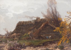 Roman Kazimierz Kochanowski (1857 Kraków - 1945 Freising w Bawarii), Pejzaż z chatą