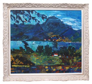 Jan Szancenbach (1928 Kraków - 1998 tamże), Pejzaż znad jeziora Annecy, 1986