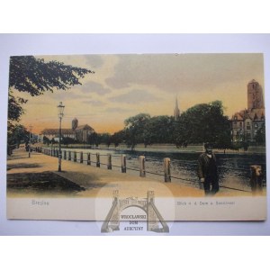 Wrocław, Breslau, Promenade, Oder, 1905