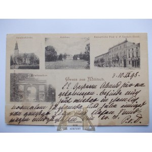Milicz, Militsch, palace, church, post office, 1898