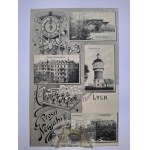 Elk, Lyck,4 views, water tower, townhouse, New Year collage, clock 1905
