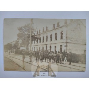 Rozwadów, vicinity of train station, burned houses ca. 1915