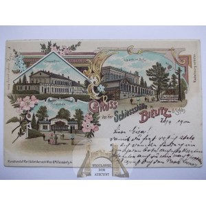 Bielsko Biała, Bielitz, mestská strelnica, litografia, 1900