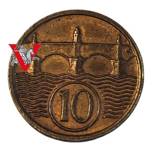 Czechoslovakia First Republic, 10 Halier 1922, Halers, Mint UNC