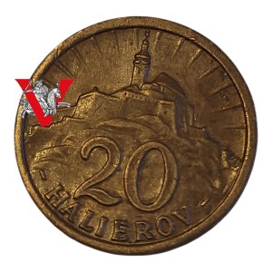 Fascist Slovakia, 20 Halierov 1940 , Halerzy, UNC , Minted