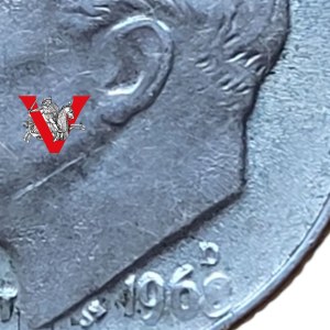 USA , 10 cents 1968, MINT DESTRUCTURE, Clogged stamp