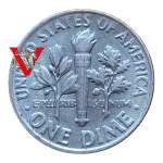 USA , 10 cents 1968, MINT DESTRUCTURE, Clogged stamp