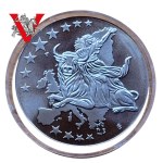 Nowa Waluta Europy, 100 euro Tampodruk, Piękny Medal, Stempel Lustrzany