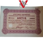 Szczecin Settin Shipyard Oderwerka 1000 marks 1932- beautiful condition, bond action