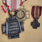 Home Army Cross with miniature - Legitimation London, Kraśnik District