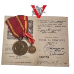 Warsaw Uprising "Wildcat"- medal For Warsaw with miniature -1947 year !