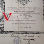 Diploma of awarding the decoration on the occasion of the 100th anniversary of the birth of Kaiser Wilhelm I - November 30, 1898.