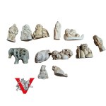 Lot of collection of 12 bone figures , mainly buddha, China.