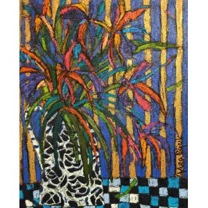 Rozalia Wojcik, Flowers in a white vase, 2022