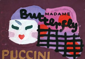 Jan Młodożeniec (1929 - 2000 ), PROJEKT PLAKATU DO OPERY MADAME BUTTERFLY PUCCINIEGO