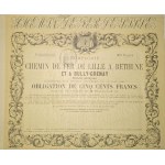1883. LILLE-BETHUNE RAILROAD. Chemin de Fer de Lille a Bethune et a Bully-Grenay.