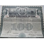 1911. LAND BANK OF CUBA - UNPAID. BANCO TERROTORIAL DE CUBA. 100 DOLLARS IN GOLD.