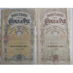 1910-1928. COLLECTION OF 3 VALANCES OF THE SOCIETY OF CASINONS DE NICE AND BEAULIEU SUR MER NEAR NICE. Casinons de Nice. Casino des Fleurs de Beaulieu sur Mer.