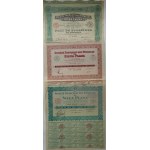 1921-1937. collection of 3 Polish-French oil industry shares LIMANOWA- RATOCZYN- DROHOBYCZ. SOCIETE FRANCAISE DES PETROLES DE SILVA PLANA.