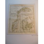 1780-1865 [MAP AND ENGRAVING NORWAY AND DENMARK] VAUGONDY ROBERT, NORWEGE (...). ROYAUME DE DANEMARCK (...).