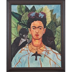 Self-Portrait with Thorn Necklace and Hummingbird - inspired by Frida Kahlo, performed by Lucyna Budyn.