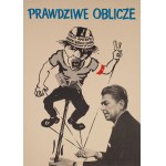 Voice of America / Radio Free Europe - the real face. Propaganda poster from the 1980s.