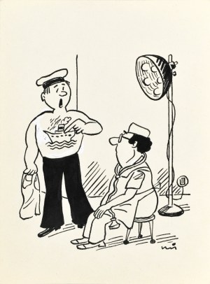 Gwidon MIKLASZEWSKI (1912-1999), Tu mnie boli, panie doktorze - dokładnie między kabiną kapitana a sterownią!!!