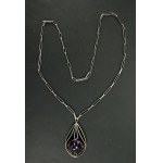 Pendant with purple stone on chain, ORNO (105)