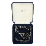 Pendant with purple stone on chain, ORNO (105)