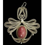 Filigree brooch with pink agate, Imago Artis (165)