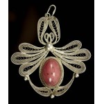 Filigree brooch with pink agate, Imago Artis (165)