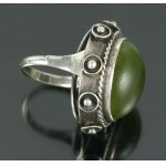 Ring with green glass, ORNO (171)