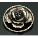 Large rose brooch in branded box, ORNO (176)