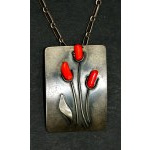 Necklace with beads tulips, author