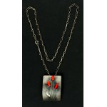 Necklace with beads tulips, author