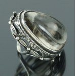 Massive ring with mountain crystal, designed by Danuta Kobielska (189)