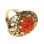 Massive ring with coral, author