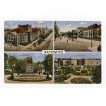 Katowice / Kattowitz - City theater, railroad station and square (1298)