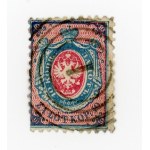 First Polish stamp 1860, in blue and dark pink. Atest Berbeka (205)
