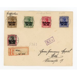 German occupation - Postgebiet Ob. Ost registered letter from Vilnius to Metz, Germany, 21.7.1916 (221)